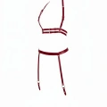 Bordo Harness Takım Deri Şeritli Ayarlanabilir Jartiyerli - Brf232