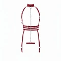 Bordo Harness Takım Zincir Detaylı Boyunluklu Vücut Aksesuarı - Brf233