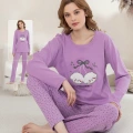 Boyraz 0351 Kadın Penye Uzun Kol Pijama Takımı