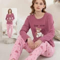 Boyraz 0354 Kadın Penye Uzun Kol Pijama Takımı