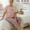 Boyraz Bps-01788 Kadın Battal Kısa Kol Kapri Takım