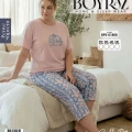 Boyraz Bps-01808 Kadın Battal Kısa Kol Kapri Takım