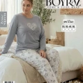 Boyraz Bps-01821 Kadın Battal Uzun Kollu Pijama Takımı