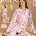 Boyraz Ml-01438 Kadın Uzun Kol Boydan Düğmeli Pijama Takımı