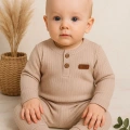 Çizgili Kumaş % 100 Pamuk 2li Unisex Takım