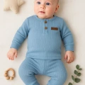 Çizgili Kumaş % 100 Pamuk 2li Unisex Takım