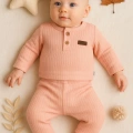 Çizgili Kumaş % 100 Pamuk 2li Unisex Takım