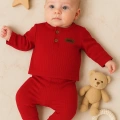 Çizgili Kumaş % 100 Pamuk 2li Unisex Takım