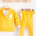 Cute Funny Desenli Kapişonlu Pamuklu 3lü Kız Bebek Takımı