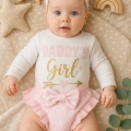 Daddys Girl Bandanalı Kız Bebek Takımı