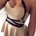 Elbise Üzeri Askılı Seksi Deri Harness - Brf757