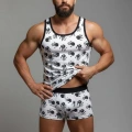Erkek Desenli Tank Top Boxer Takım