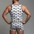 Erkek Desenli Tank Top Boxer Takım