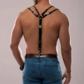 Erkek Omuzdsan Askılı Deri Harness - Brfm140