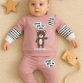 Gift For You Desenli 2li % 100 Pamuk Kız Bebek Takımı