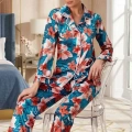 Gül Desenli Pijama Takımı Kadın Nurt5654