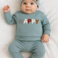 Happy Nakışlı 2li Pamuklu Erkek Bebek Takım