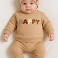 Happy Nakışlı 2li Pamuklu Erkek Bebek Takım