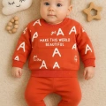 Harf Baskılı 2li % 100 Pamuk Erkek Bebek Takımı