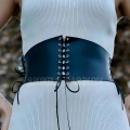 İp Detaylı Şık Harness Kemer, Deri Korse Kemer - Brf607