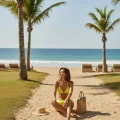 Kadın Fosforlu Şortlu Belden Ve Boyundan Bağlamalı Bikini Takımı