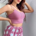 Kadın Pembe Kareli Desenli Askılı Şortlu Pijama Takımı Rahat Şık 2’li Set
