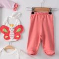Kelebek Nakışlı Puanlı Tulumlu % 100 Pamuk Kız Bebek 5li Set