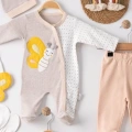 Kelebek Nakışlı Tulumlu % 100 Pamuk Erkek Bebek 5li Set