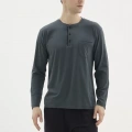 Kocabey Bu-26360 Erkek Midi Yaka Battal Pijama Takımı