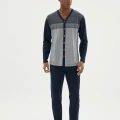 Kocabey Dm-26104 V Yaka Boydan Düğmeli Pijama Takımı