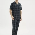 Kocabey Kkt-26158 Erkek Apaj Yaka Düğmeli Pijama Takımı