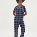 Kocabey Kkt-26158k Kadın Apaj Yaka Düğmeli Pijama Takımı