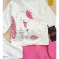 Kuğu Desenli 5li Kız Bebek Hastane Çıkış Seti