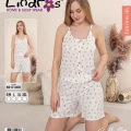 Lindros Br-01408 Kadın İp Askılı Bürümcük Düğmeli Şort Takım
