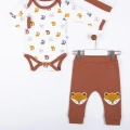 Little Fox Desenli 3lü % 100 Pamuklu Erkek Takım