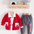 Mause Gömlek Yakalı 3lü Erkek Bebek Takımı