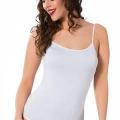 Moda Bayan İp Askılı Çıtçıtlı Body Beyaz