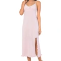 Moda Bayan İp Askılı Uzun Gecelik Pembe