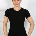 Moda Bayan Kısa Kol Body Siyah