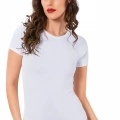 Moda Bayan Kısa Kol Çıtçıtlı Body Beyaz