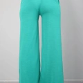 Moda Bayan Penye Bol Paça Pantolon Yeşil