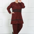 Moda Büyük Beden Tesettür Mayo Bordo