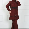 Moda Büyük Beden Tesettür Mayo Bordo