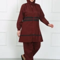 Moda Büyük Beden Tesettür Mayo Bordo