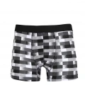 Moda Erkek Penye Likralı Desenli Boxer Füme