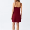 Moda İp Askılı Penye Gecelik Bordo