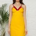 Moda İp Askılı Penye Gecelik Sarı