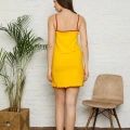 Moda İp Askılı Penye Gecelik Sarı
