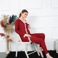 Moda Kadın 3lü Bordo Sabahlık Takım