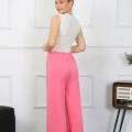 Moda Kadın Bol Paça Penye Pembe Alt Üst Takım